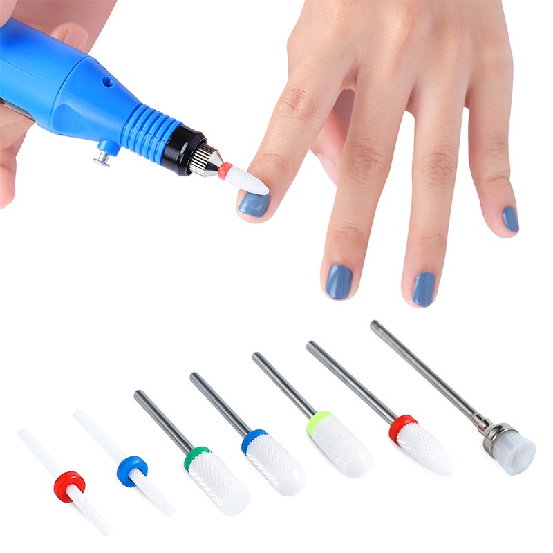 Set 7 mũi mài gốm sứ Misscheering bằng thép vonfram Fresa Unghie 2023 chuyên dụng