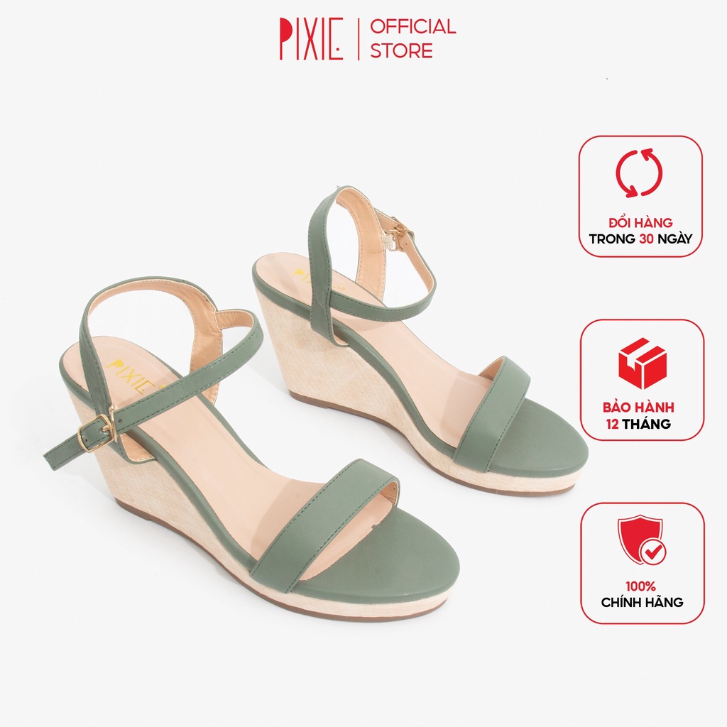 Giày Sandal Đế Xuồng 7cm Quai Ngang Pixie X861