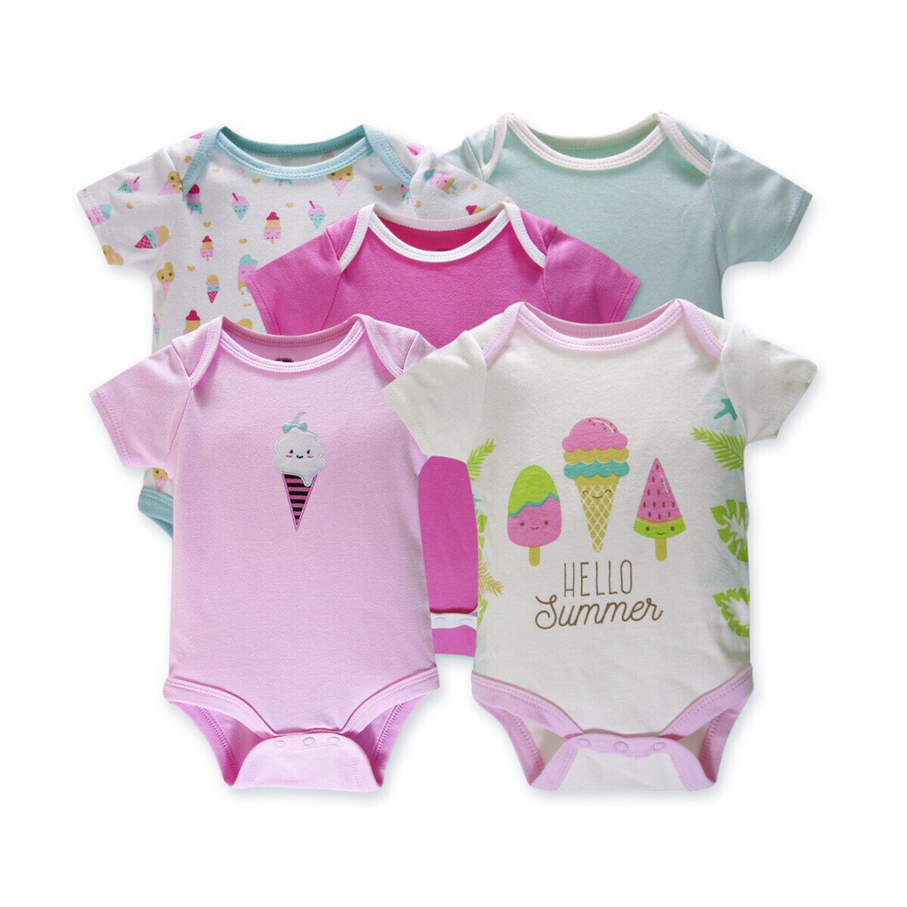 Set 5 body/bodysuit hàng quảng châu cho bé trai bé gái