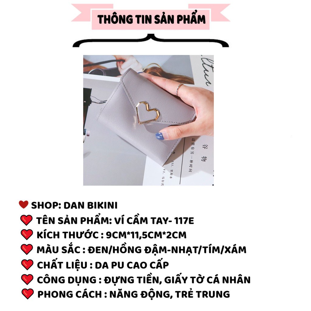 Ví Nữ Đẹp ❤️FREESHIP❤️ Ví Nữ Ngắn cầm tay mini nhỏ gọn bỏ túi nhiều ngăn dễ thương Mẫu 117E