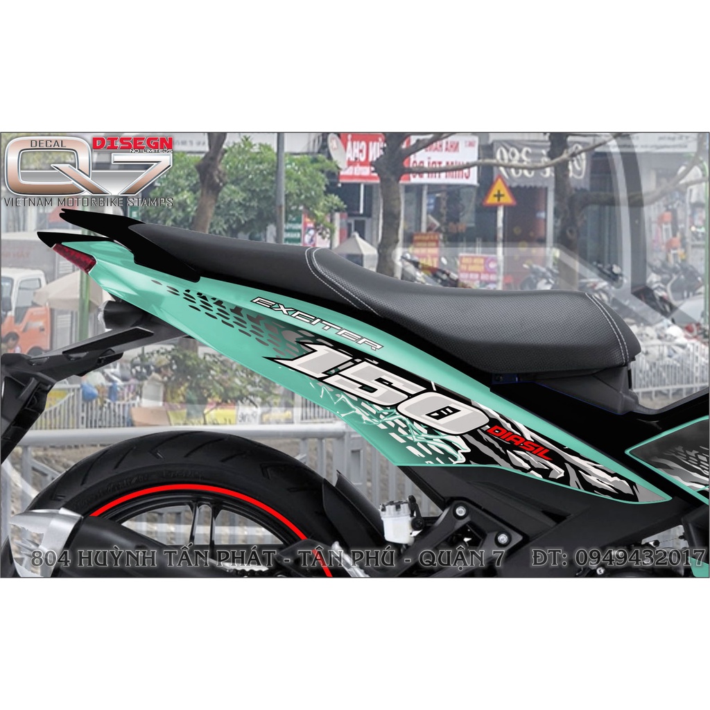 TEM RỜI EXCITER 150 XANH ĐEN