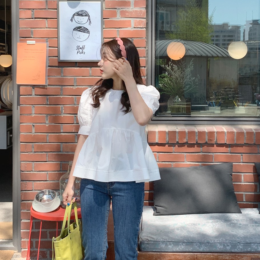 Áo 42982 Tay Phồng Cổ Tròn Dành Cho Nữ