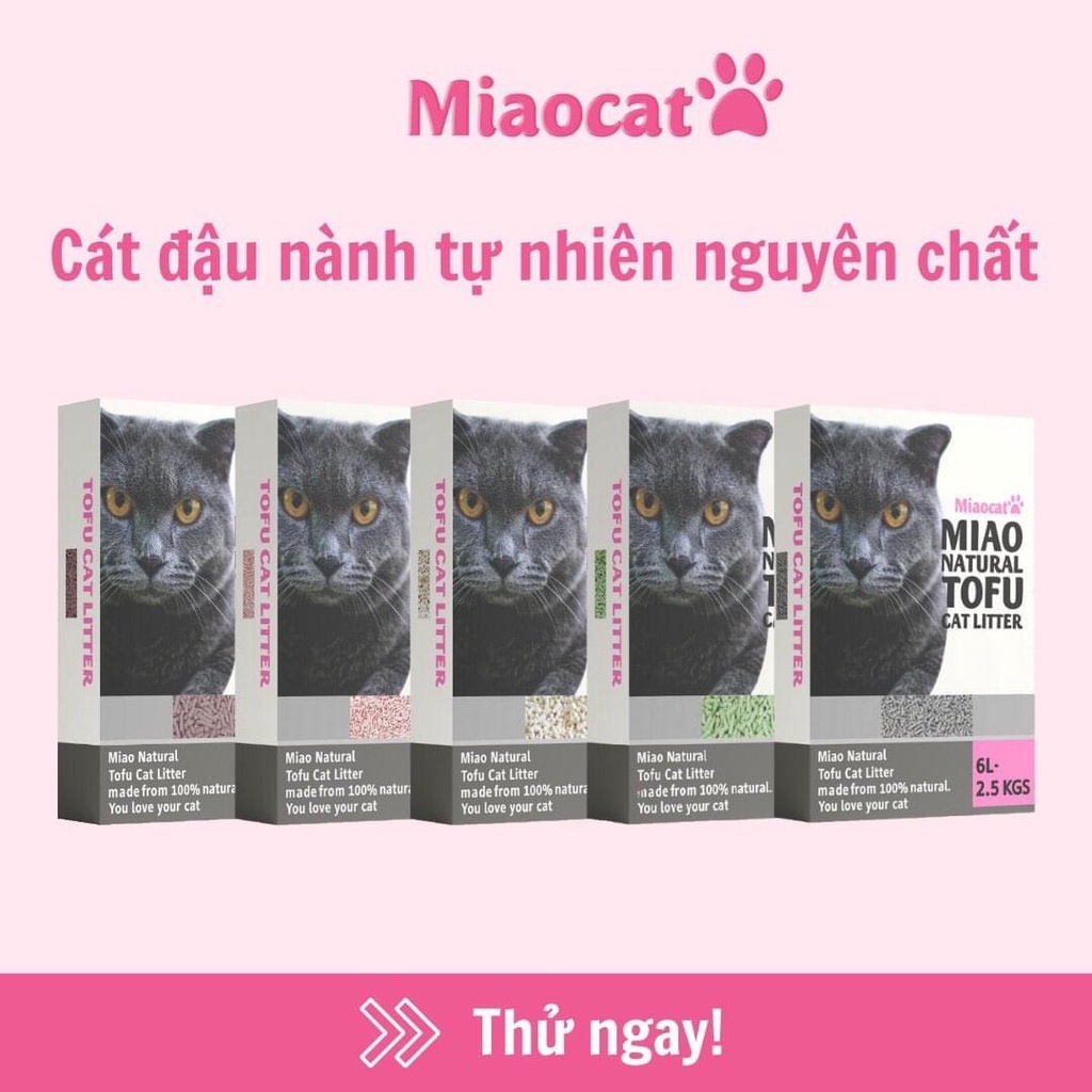 Cát vệ sinh đậu nành Miao Tofu Cat Litter cho mèo 6L