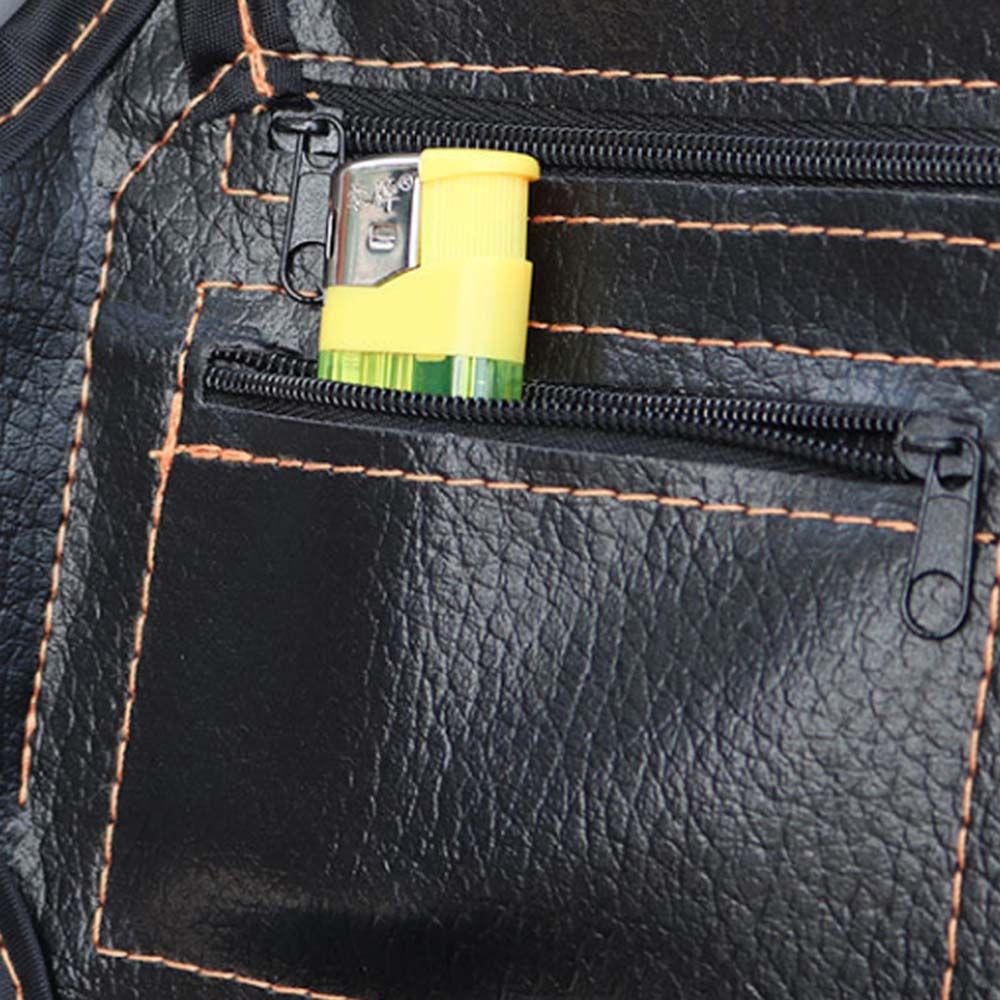 Túi da pu hai ngăn đựng đồ gắn dưới yên xe máy vanes1 kèm móc treo tiện dụng