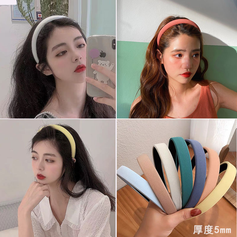Hàn QuốcinsMới Headband Không Trượt Đơn Giản Màu Đỏ Tươi Headband Rửa Mặt Kẹp Tóc Rộng Vành Nữ Hàn Quốc