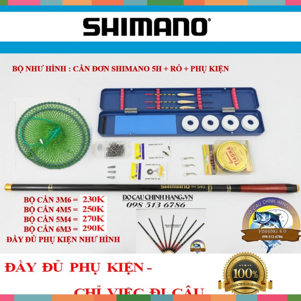 Trọn Bộ Cần Câu Tay Shimano 5h + Giỏ + Phụ Kiện ( sale giá rẻ )