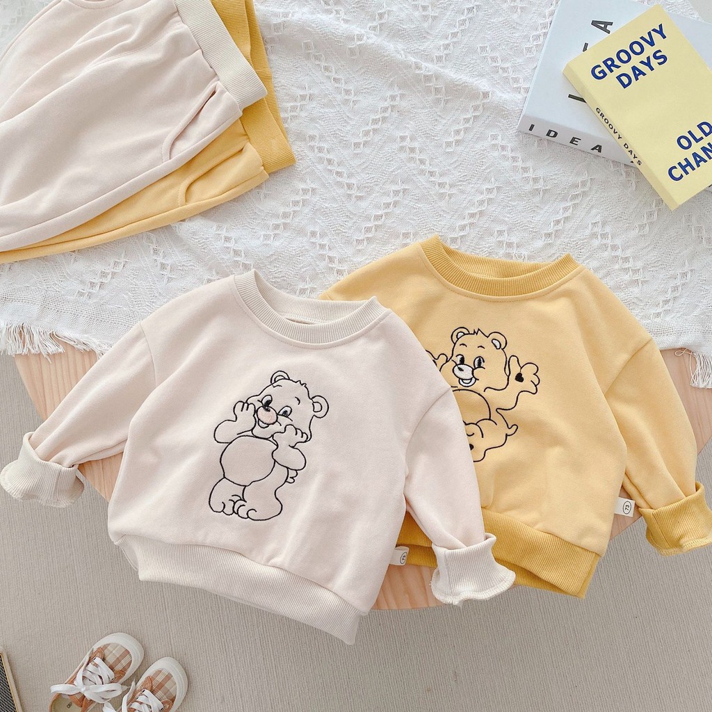 Bộ nỉ cho bé BINBON KIDS ,bộ nỉ cho bé trai bé gái chất da cá cực đẹp cho bé từ 7-18kg