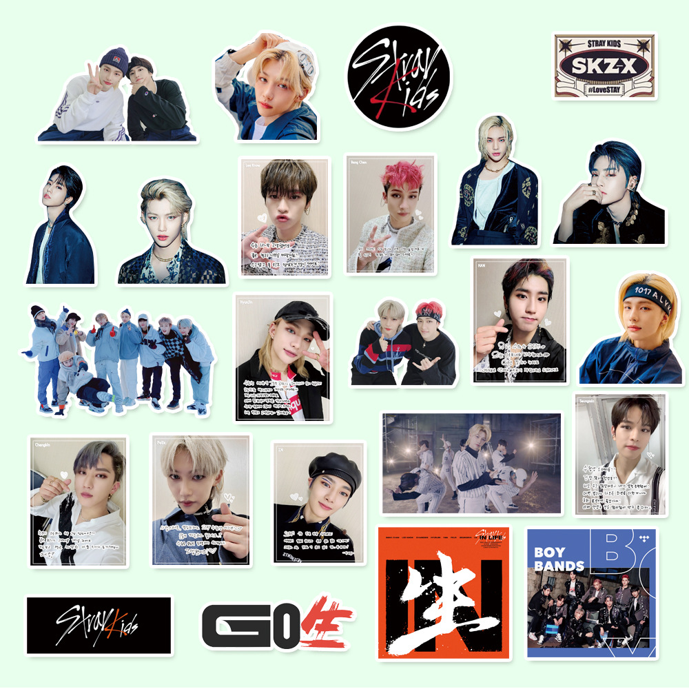 Set sticker album Stray Kids dán cốc nhật ký điện thoại laptop
