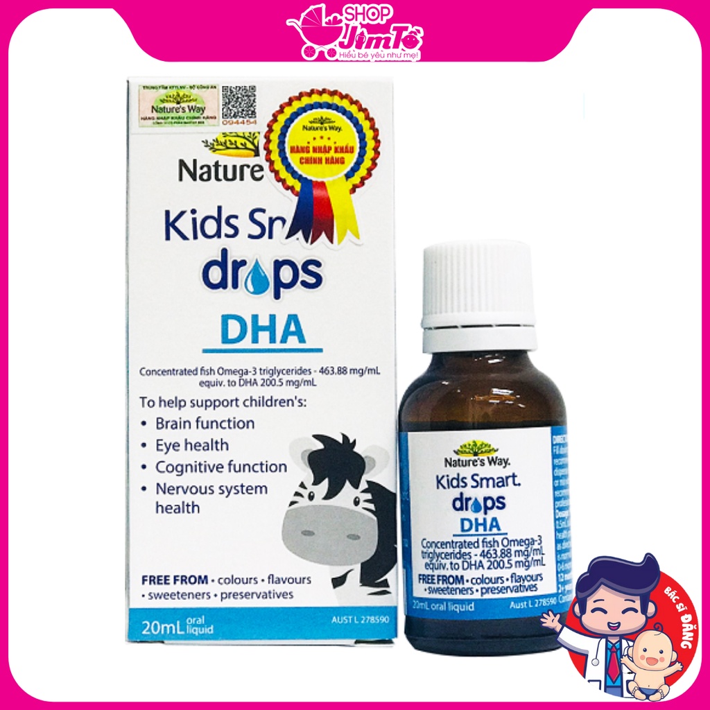 DHA 💥 Chính hãng  💥DHA Nature's Way Kids Smart Drops DHA Dạng Nhỏ Giọt Giúp Tăng Cường Trí Thông Minh Cho Trẻ Lọ 20ml