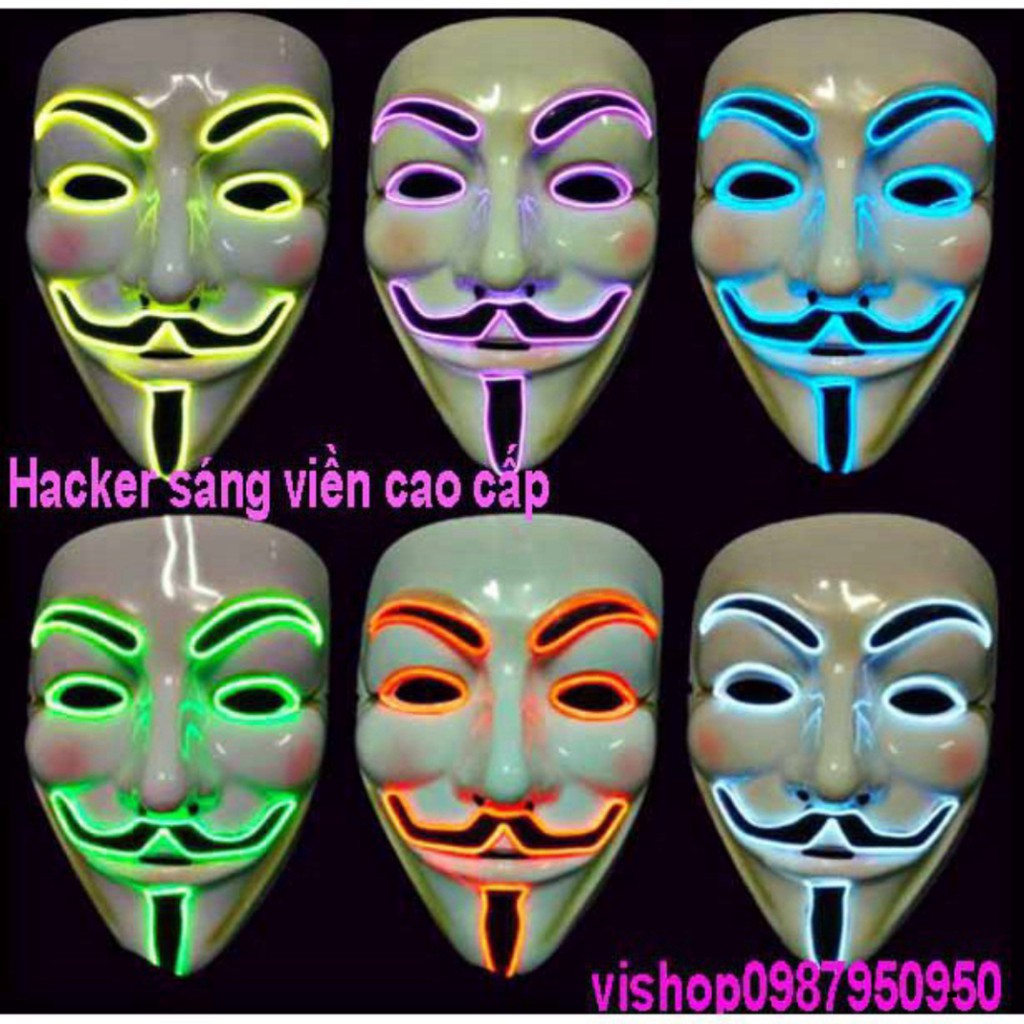 Mặt Nạ Hóa Trang Hacker Anonymous Đèn Led 7 Màu Cao Cấp | Shopee Việt Nam