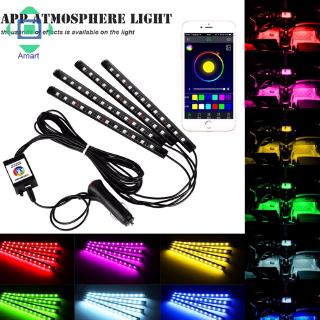 Bộ 4 dây đèn LED RGB nháy theo nhạc trang trí nội thất xe ô tô