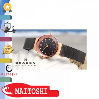 Đồng hồ nữ skagen 456srm dây titan 2 kim số hạt swarovski mts-store