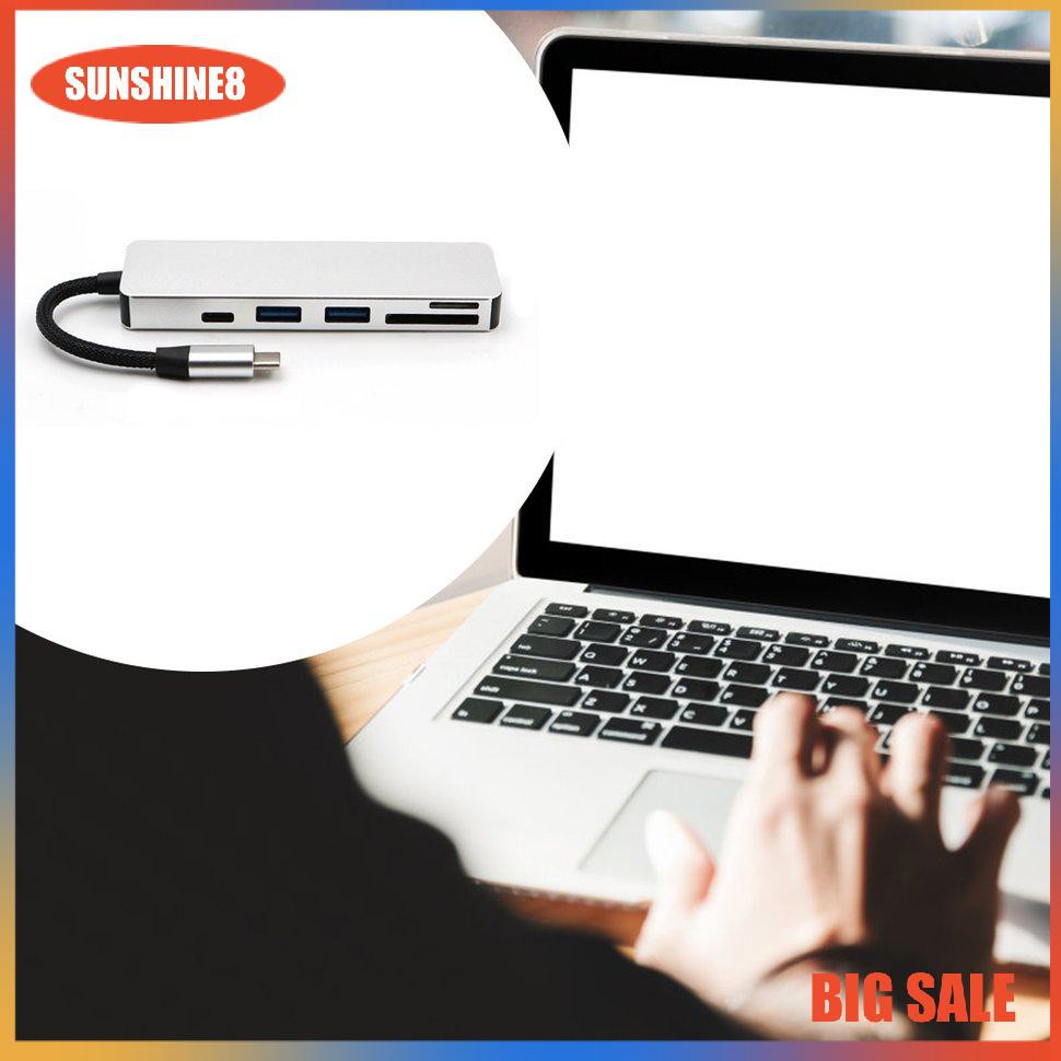 Bộ Chia Usb Hub Type-C Sang 4 Cổng Usb 3.0 + Tf / Micro Sd + Sd 0504 5 Trong 1