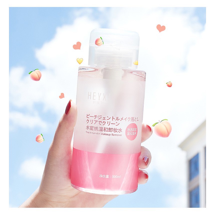 Nước tẩy trang Đào HEYXI làm sạch dưỡng ẩm Peach Gentle Makeup Remover nội địa Trung