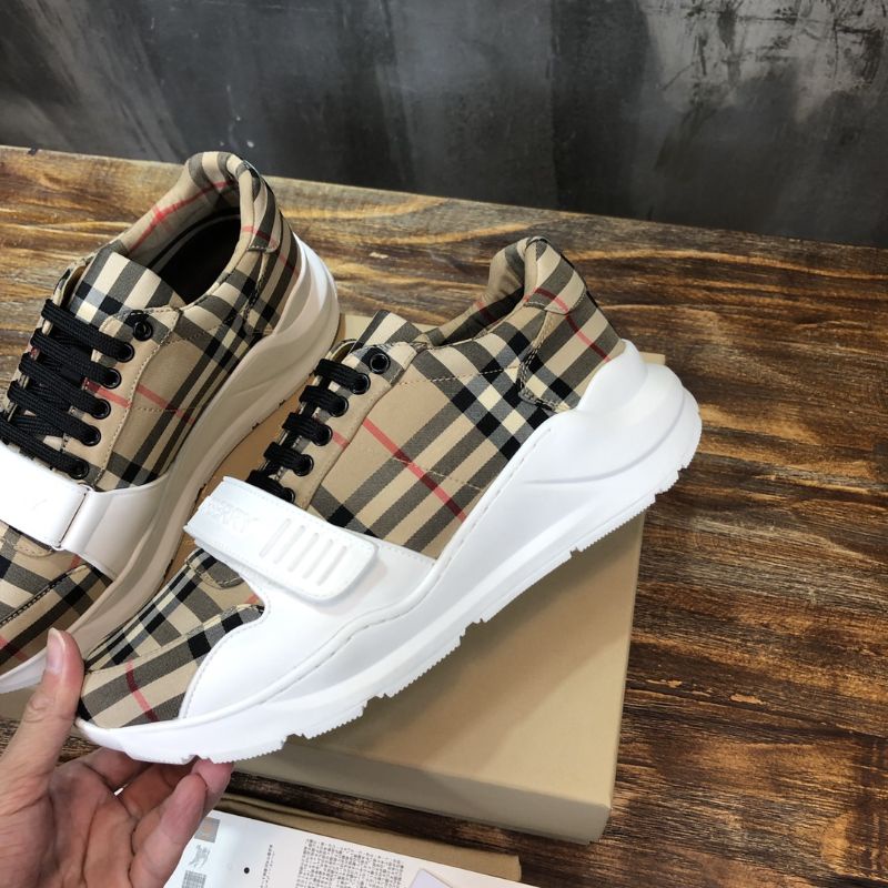 Giày thể thao nam đế cao mặt giày thiết kế họa tiết kẻ caro Burberry BBR