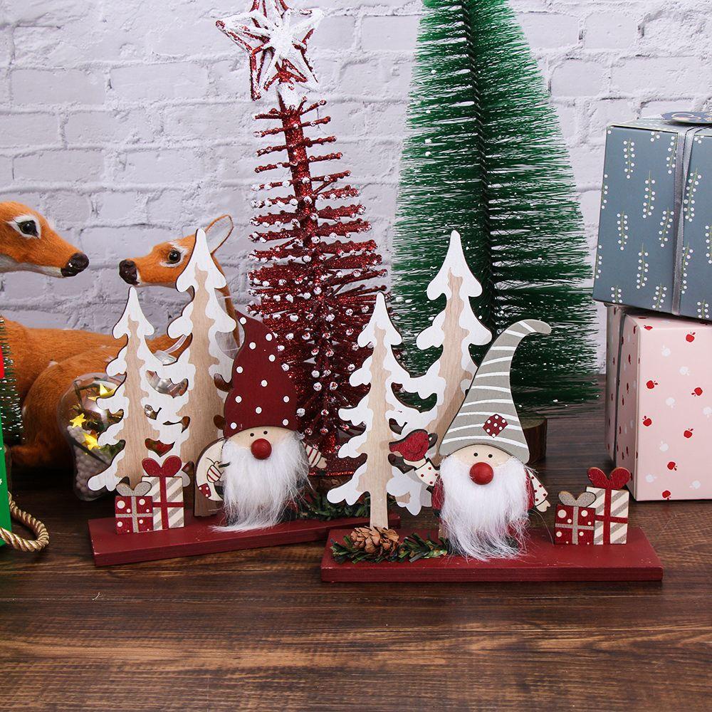 Phụ Kiện Trang Trí Bàn Làm Việc Hình Ông Già Noel Bằng Gỗ DIY
