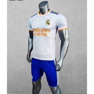 Quần áo bóng đá, đồ đá banh CLB Real Madrid Trắng Vải thun lạnh cao cấp