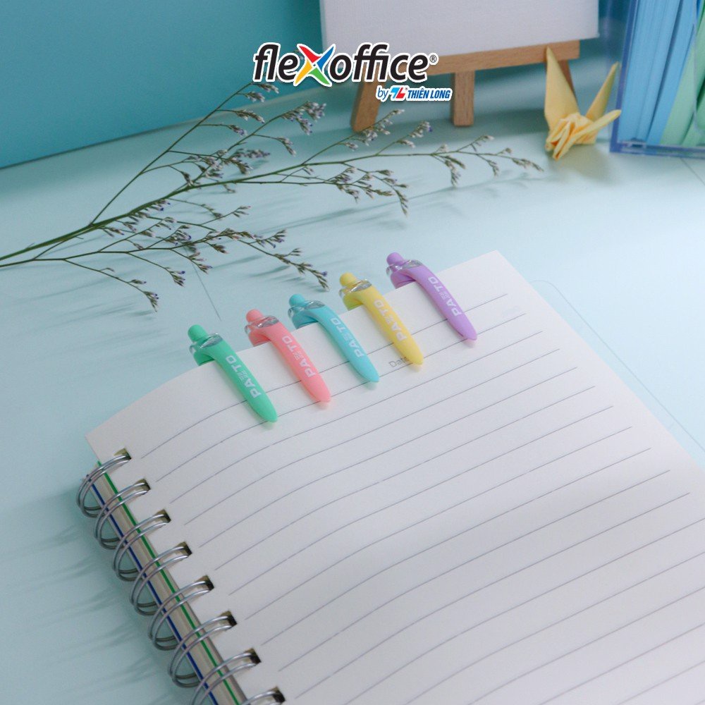 ( 1 Hộp 5 Cây ) Bút Gel Bút Nước Pazto FO GelB039 Ngòi 0.6mm ( Mực Xanh ) Thiên Long Camshop