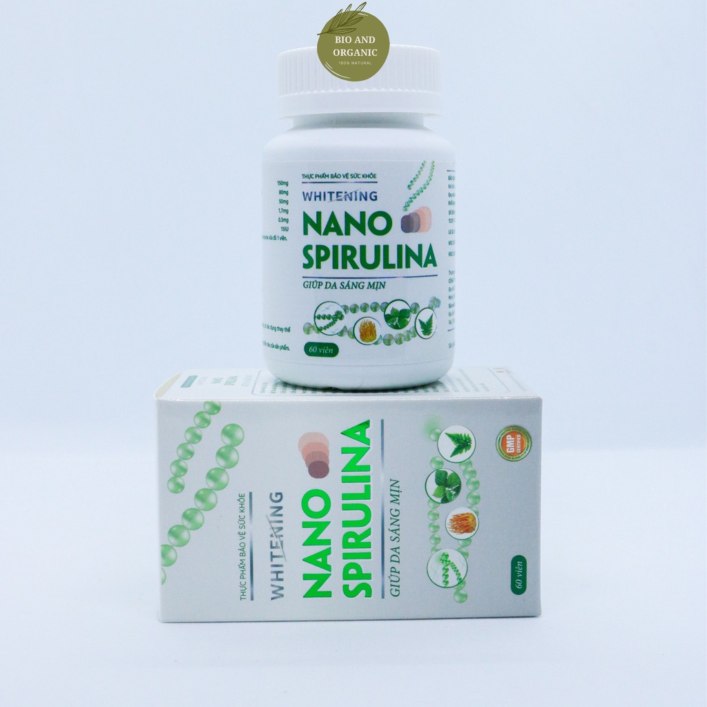 Viên uống trắng sáng da tự nhiên Whitening Nano Spirulina | Thế Giới Skin Care