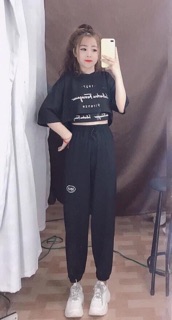 Quần thể thao nỉ ống bo ⭐️⭐️⭐️ ( có áo kèm)