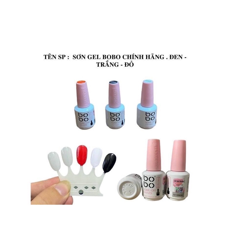 Sơn gel Bobo  đỏ -đen- trắng 15ml