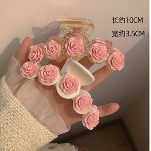 Kẹp Tóc Hoa Trà Màu Hồng Phong Cách Mới