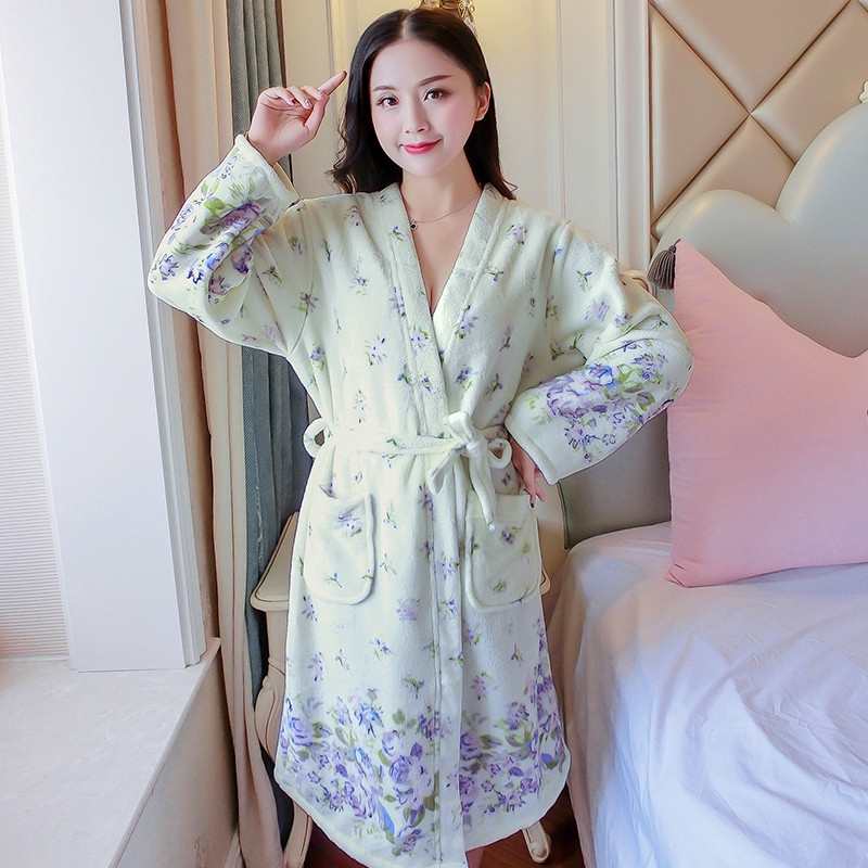 Áo Choàng Tắm Dài Tay Bằng Lông Cừu Thời Trang Dành Cho Nữ | BigBuy360 - bigbuy360.vn