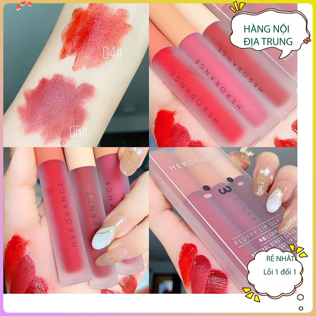 [hot trend set 3 cây] Son nội địa trung Son kem lì nhiều dưỡng Son chăm sóc môi Herorange | BigBuy360 - bigbuy360.vn