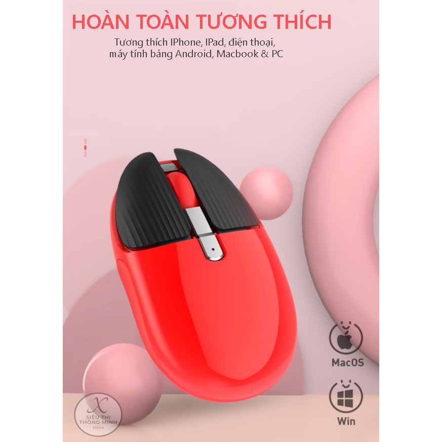 Chuột bluetooth không dây + 2.4GHz M106 - Pin sạc lại - Hàng chính hãng có sẵn