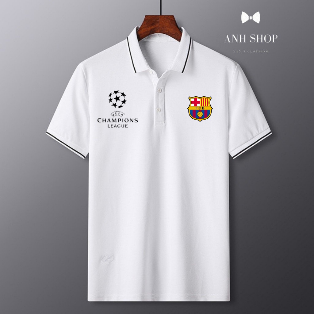 áo thun có cổ áo polo nam nữ barca siêu đẹp, chất vải cotton cá sấu gai mịn thời trang thể thao thanh lịch cao cấp