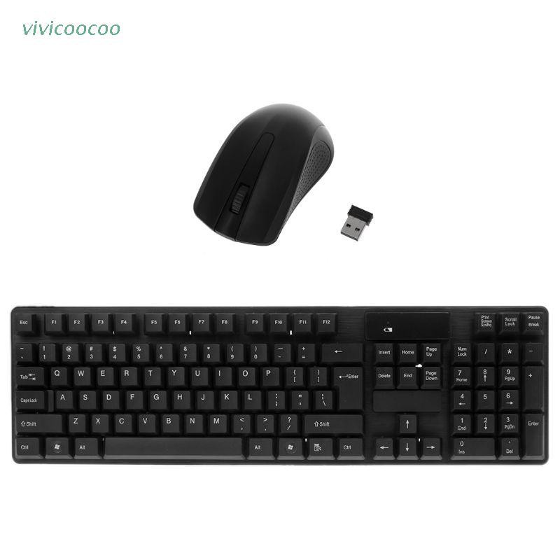 (Hàng Mới Về) Bộ Bàn Phím Và Chuột Quang Không Dây 2.4ghz Cho Laptop / Máy Tính Bàn