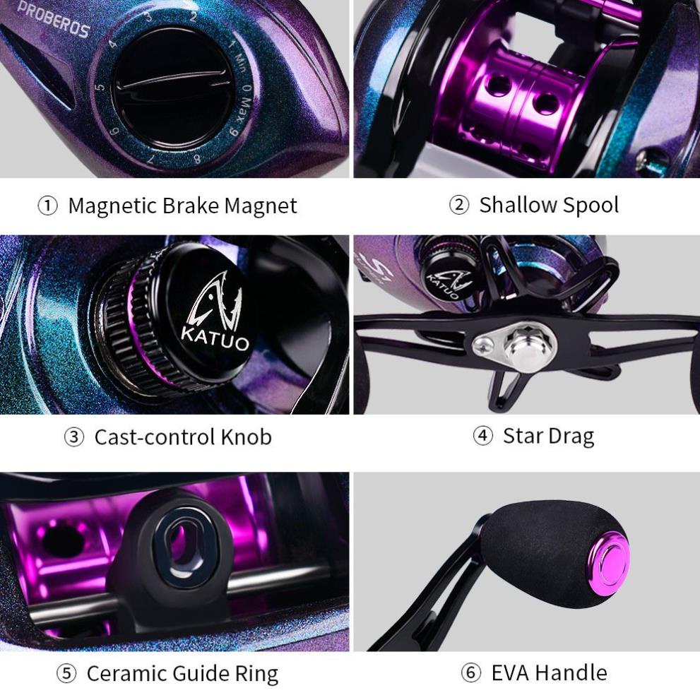 Máy câu lure máy ngang câu cá Proberos S1 tay trái và tay phải tải cá 12kg _ Đồ câu Phía bắc