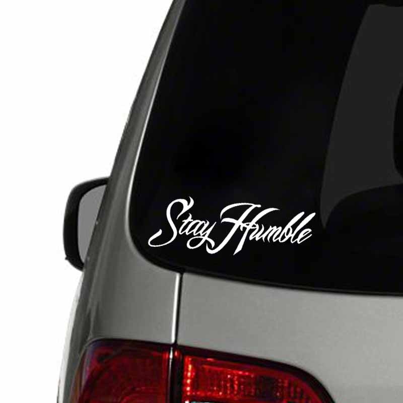 Miếng sticker &quot;STAY HUMBLE&quot; dán ô tô ngộ nghĩnh 14.8cm x 5cm