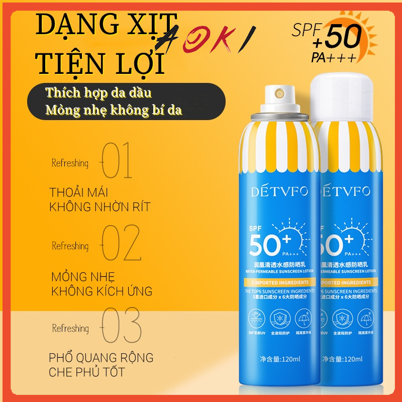 KEM CHỐNG NẮNG DÉVFO DẠNG XỊT SPF 50 PA+++ BẢO VỆ DA KHỎI TÁC ĐỘNG CỦA ÁNH NẮNG MỎNG NHẸ KIỀM DẦU