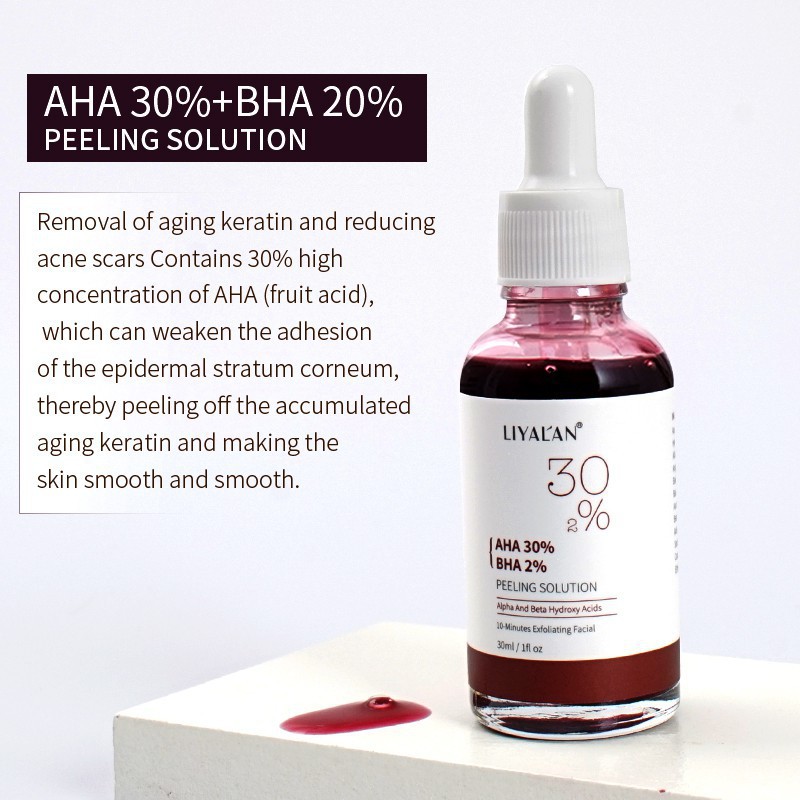 Serum LIYALAN tẩy tế bào chết dạng lỏng dành cho mặt AHA 30% BHA 2% 30ML