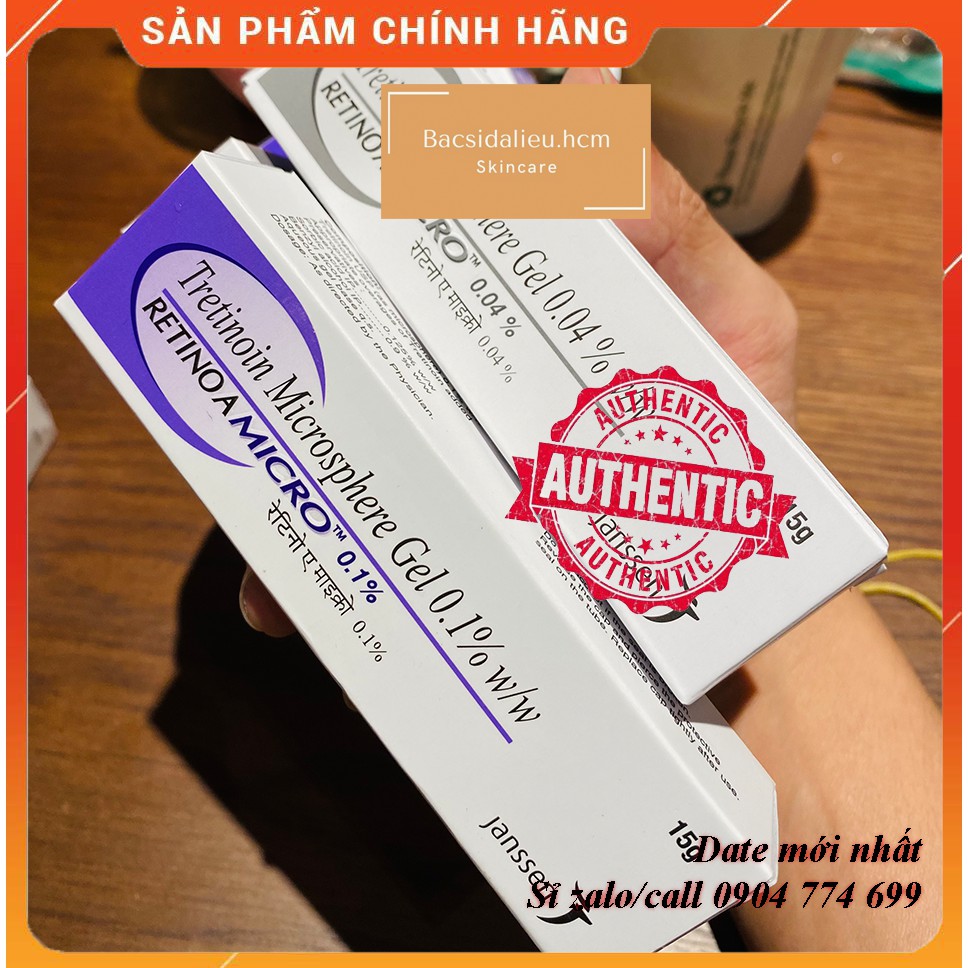 Tretinoin Microsphere 0.04% - 0.1% Retino Gel (15g) - giảm mụn, sáng da