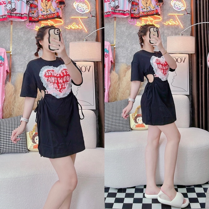 Đầm tim ren khoéc eo siêu đẹp,hàng loại 1 chuẩn mẫu