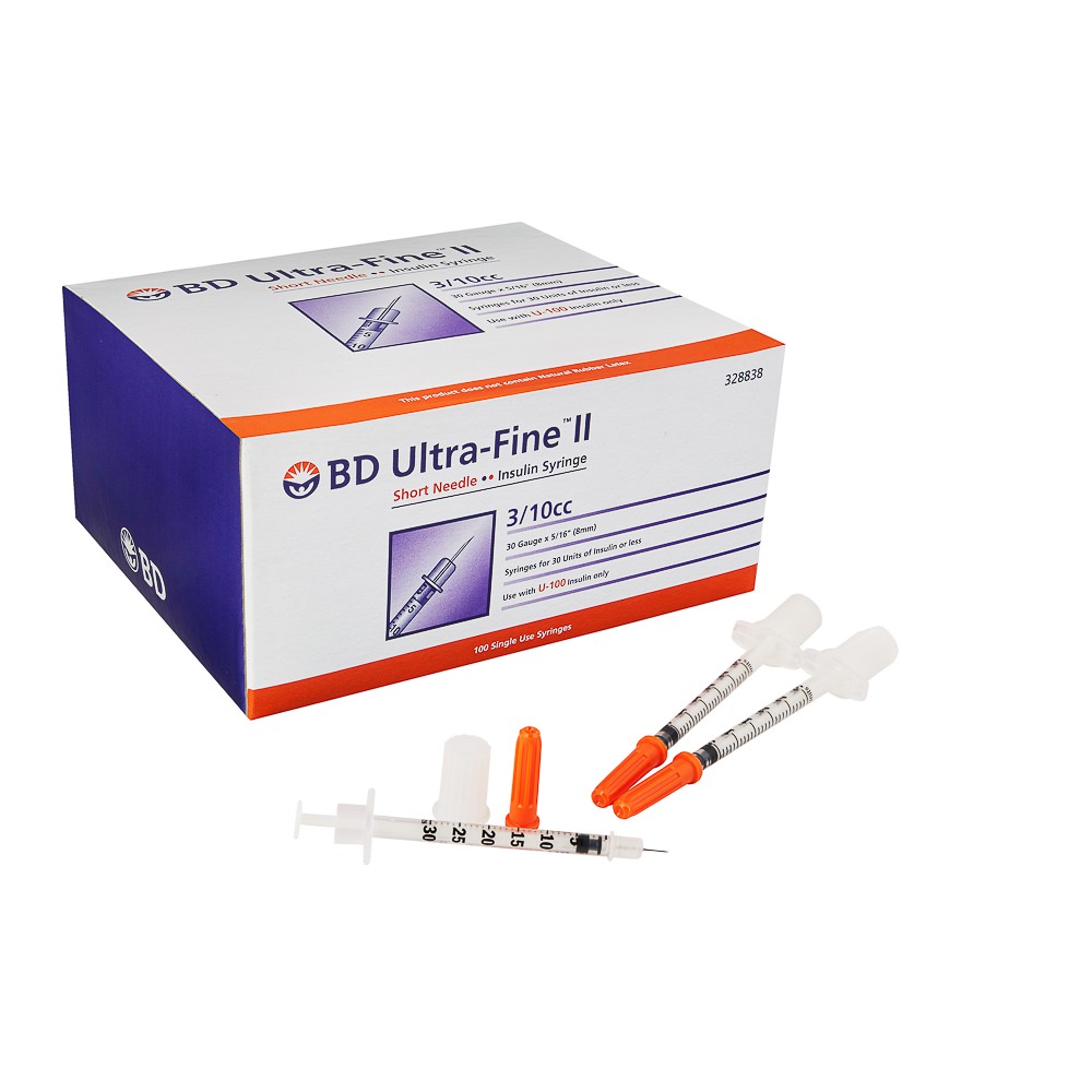 Bơm Tiêm Tiểu Đường Insuline 1ml BD Ultra-Fine 0.30mm(30G)x8mm Hộp 100 cái