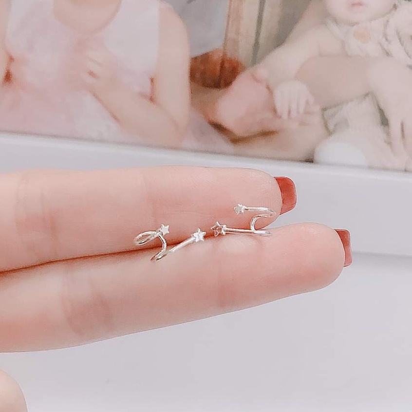 Khuyên tai bạc Khuyên ngôi sao nhỏ ôm viền tai Van jewelry V10724