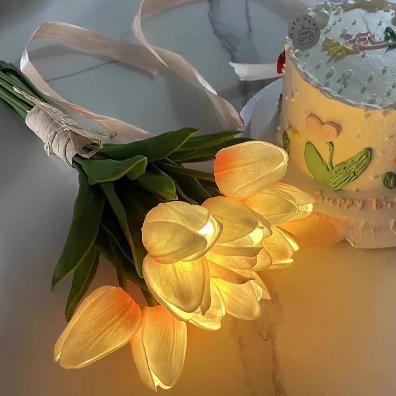 Đèn Ngủ Để Bàn Hình Bó Hoa Tulip