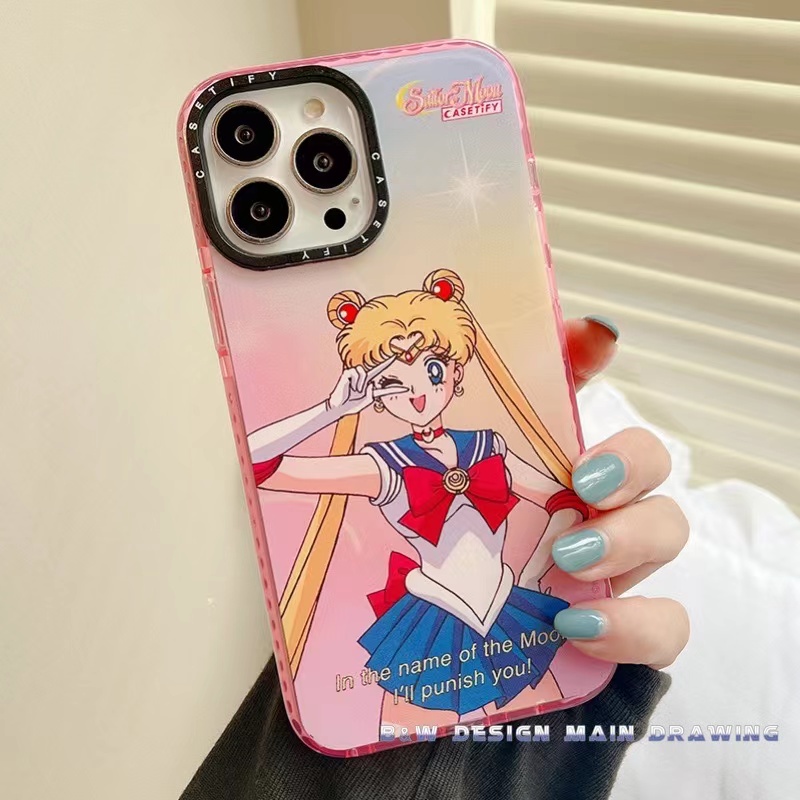 Ốp Điện Thoại Mềm Trong Suốt Chống Sốc In Hình Thủy Thủ Mặt Trăng Cho iPhone 13 12 11 Pro MAX IX XS MAX XR 6 6s 7 8 Plus