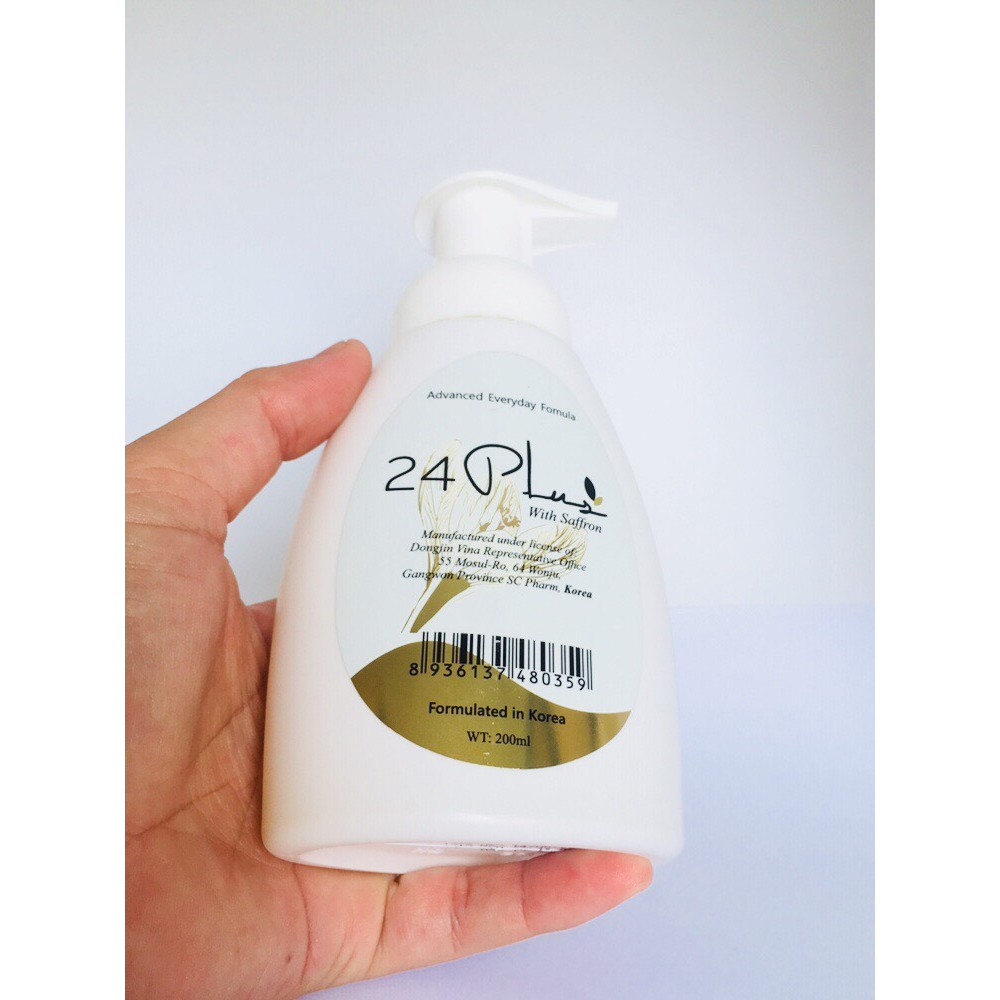 Dung Dịch Vệ Sinh Phụ Nữ Tạo Bọt 24Plus chính hãng chai 200ml