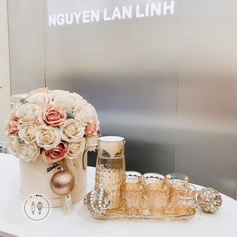 Set bình cốc thuỷ tinh pha lê