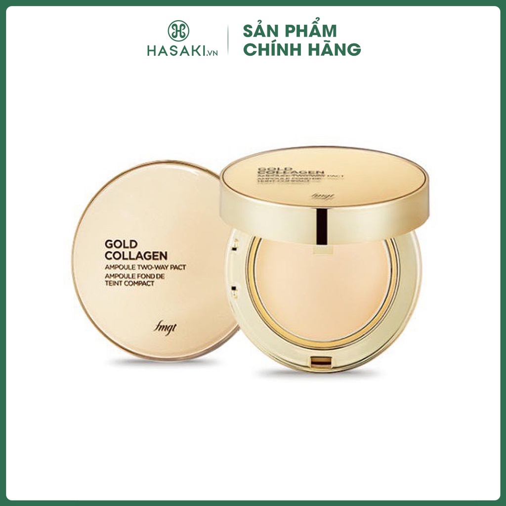 Phấn Phủ Trang Điểm Dưỡng Da Chống Nắng Gold Collagen Ampoule Two Way Pact The Face Shop SPF30+PA+++