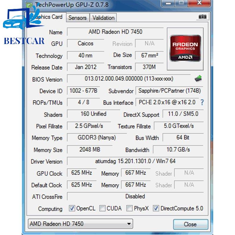 Card Đồ Họa Pci Hd7450 2gb / 2048mb Ddr3 64bit Thẻ | BigBuy360 - bigbuy360.vn