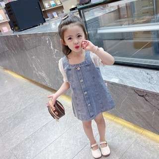 Váy bò cúc dọc bé gái