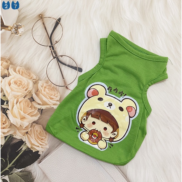 Áo Thun Cotton In Họa Tiết Hoạt Hình Dành Cho Thú Cưng