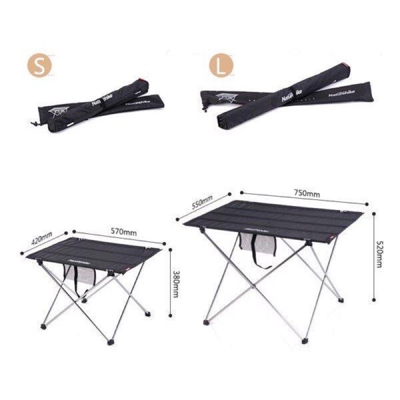 Bàn Dã Ngoại Siêu Nhẹ NatureHike NH20JJ020- size L màu đen | BigBuy360 - bigbuy360.vn