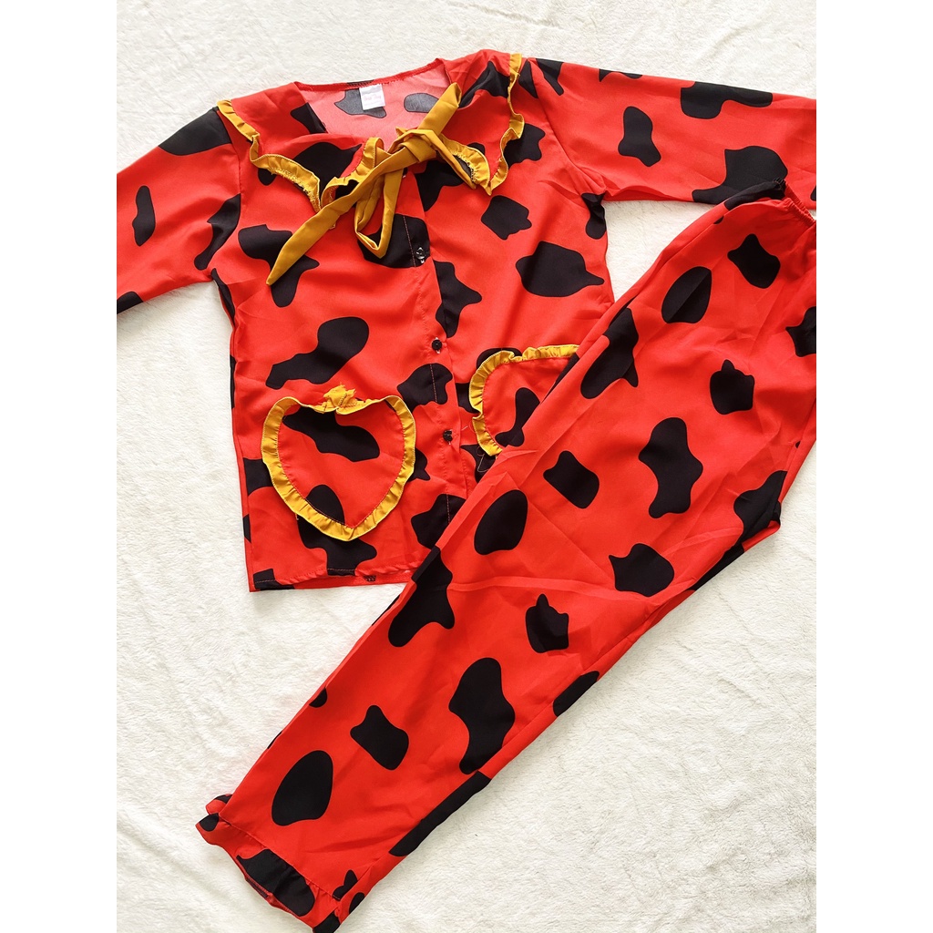 ĐỒ BỘ BÒ SỮA TAY DÀI CỘT NƠ &lt;FREESIZE&gt; VẢI COTTON MÁT, VẢI ĐẸP