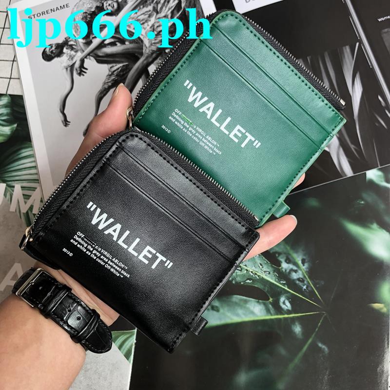 Off White Ví Da Bò Có Khóa Kéo Thời Trang 2022